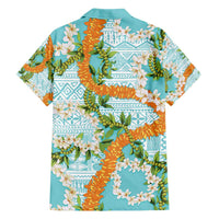 Aloha Festive Hawaii Family Matching Summer Maxi Dress and Hawaiian Shirt Mokihana - Maile and Ilima on Turquoise - Polynesian Pride