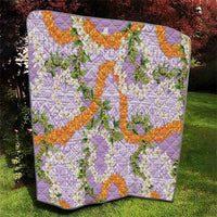 Aloha Festive Hawaii Quilt Mokihana - Maile and Ilima on Lilac - Polynesian Pride