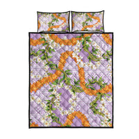 Aloha Festive Hawaii Quilt Bed Set Mokihana - Maile and Ilima on Lilac - Polynesian Pride