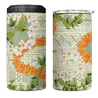 Aloha Festive Hawaii 4 in 1 Can Cooler Tumbler Mokihana - Maile Leis in Muted Summer - Polynesian Pride