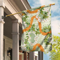 Aloha Festive Hawaii Garden Flag Mokihana - Maile Leis in Muted Summer - Polynesian Pride