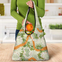 Aloha Festive Hawaii Grocery Bag Mokihana - Maile Leis in Muted Summer - Polynesian Pride