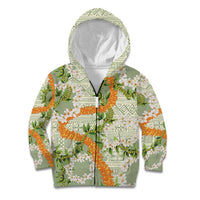 Aloha Festive Hawaii Kid Hoodie Mokihana - Maile Leis in Muted Summer - Polynesian Pride