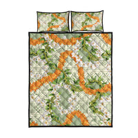 Aloha Festive Hawaii Quilt Bed Set Mokihana - Maile Leis in Muted Summer - Polynesian Pride