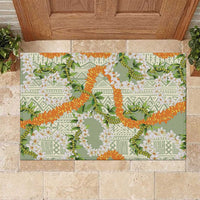 Aloha Festive Hawaii Rubber Doormat Mokihana - Maile Leis in Muted Summer - Polynesian Pride