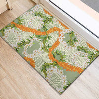 Aloha Festive Hawaii Rubber Doormat Mokihana - Maile Leis in Muted Summer - Polynesian Pride
