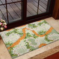 Aloha Festive Hawaii Rubber Doormat Mokihana - Maile Leis in Muted Summer - Polynesian Pride