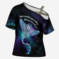 Polynesian Tala Manta Ray Cross Shoulder Shirt Nowhere You Could Go That I Won't Be With You - Polynesian Pride