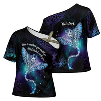 Polynesian Tala Manta Ray Cross Shoulder Shirt Nowhere You Could Go That I Won't Be With You - Polynesian Pride