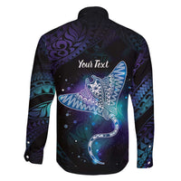 Polynesian Tala Manta Ray Family Matching Short Sleeve Bodycon Dress and Hawaiian Shirt Nowhere You Could Go That I Won't Be With You LT7 - Polynesian Pride