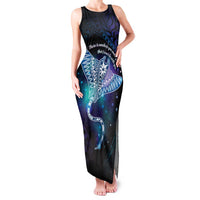 Polynesian Tala Manta Ray Family Matching Tank Maxi Dress and Hawaiian Shirt Nowhere You Could Go That I Won't Be With You LT7 Mom's Dress Purple Teal - Polynesian Pride
