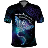 Polynesian Tala Manta Ray Polo Shirt Nowhere You Could Go That I Won't Be With You - Polynesian Pride