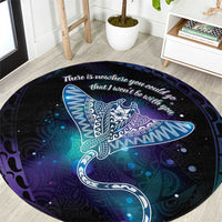 Polynesian Tala Manta Ray Round Carpet Nowhere You Could Go That I Won't Be With You - Polynesian Pride