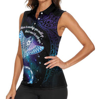 Polynesian Tala Manta Ray Women Sleeveless Polo Shirt Nowhere You Could Go That I Won't Be With You LT7 - Polynesian Pride
