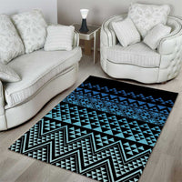 Maori Niho Taniwha Te Wheiao Area Rug Moana Blue - Polynesian Pride