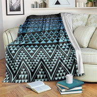 Maori Niho Taniwha Te Wheiao Blanket Moana Blue - Polynesian Pride