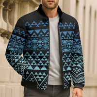Maori Niho Taniwha Te Wheiao Bomber Puffer Jacket Moana Blue - Polynesian Pride