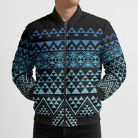 Maori Niho Taniwha Te Wheiao Bomber Puffer Jacket Moana Blue - Polynesian Pride