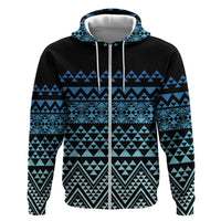 Maori Niho Taniwha Te Wheiao Hoodie Moana Blue LT7 Zip Hoodie Blue - Polynesian Pride