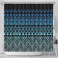 Maori Niho Taniwha Te Wheiao Shower Curtain Moana Blue - Polynesian Pride
