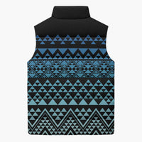 Maori Niho Taniwha Te Wheiao Sleeveless Puffer Jacket Moana Blue - Polynesian Pride