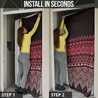 Maori Niho Taniwha Te Wheiao Door Cover Terracotta - Polynesian Pride