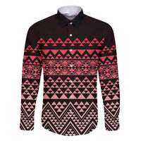 Maori Niho Taniwha Te Wheiao Family Matching Off Shoulder Short Dress and Hawaiian Shirt Terracotta - Polynesian Pride