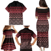 Maori Niho Taniwha Te Wheiao Family Matching Puletasi and Hawaiian Shirt Terracotta - Polynesian Pride