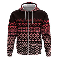 Maori Niho Taniwha Te Wheiao Hoodie Terracotta LT7 Zip Hoodie Terracotta - Polynesian Pride