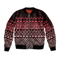 Maori Niho Taniwha Te Wheiao Sleeve Zip Bomber Jacket Terracotta LT7 Unisex Terracotta - Polynesian Pride