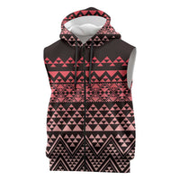 Maori Niho Taniwha Te Wheiao Sleeveless Zip Hoodie Terracotta LT7 Terracotta - Polynesian Pride