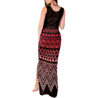 Maori Niho Taniwha Te Wheiao Tank Maxi Dress Terracotta - Polynesian Pride