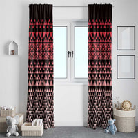 Maori Niho Taniwha Te Wheiao Window Curtain Terracotta - Polynesian Pride
