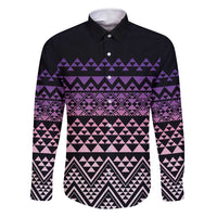 Maori Niho Taniwha Te Wheiao Family Matching Long Sleeve Bodycon Dress and Hawaiian Shirt Waiporoporo - Polynesian Pride