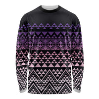 Maori Niho Taniwha Te Wheiao Long Sleeve Shirt Waiporoporo - Polynesian Pride