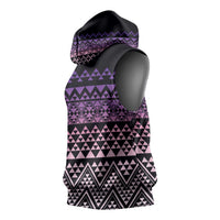 Maori Niho Taniwha Te Wheiao Sleeveless Hoodie Waiporoporo - Polynesian Pride