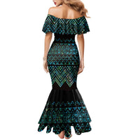 Maori Niho Taniwha Te Wheiao Family Matching Mermaid Dress and Hawaiian Shirt Paua Shell - Polynesian Pride