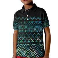 Maori Niho Taniwha Te Wheiao Kid Polo Shirt Paua Shell - Polynesian Pride