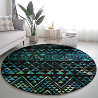 Maori Niho Taniwha Te Wheiao Round Carpet Paua Shell - Polynesian Pride