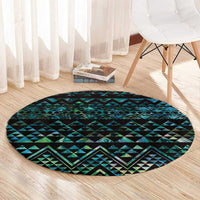 Maori Niho Taniwha Te Wheiao Round Carpet Paua Shell - Polynesian Pride