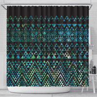 Maori Niho Taniwha Te Wheiao Shower Curtain Paua Shell - Polynesian Pride