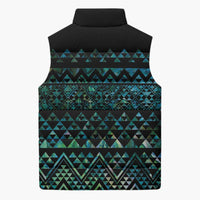 Maori Niho Taniwha Te Wheiao Sleeveless Puffer Jacket Paua Shell - Polynesian Pride