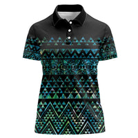Maori Niho Taniwha Te Wheiao Women Polo Shirt Paua Shell - Polynesian Pride