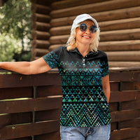 Maori Niho Taniwha Te Wheiao Women Polo Shirt Paua Shell - Polynesian Pride