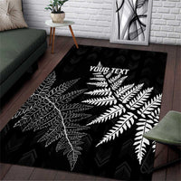 New Zealand Lawn Bowls Personalized Area Rug Wrap-Around Silver Fern - Polynesian Pride