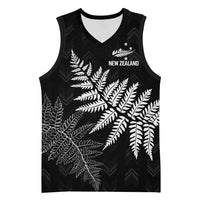 New Zealand Lawn Bowls Personalized Basketball Jersey Wrap-Around Silver Fern - Polynesian Pride