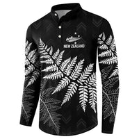 New Zealand Lawn Bowls Personalized Button Sweatshirt Wrap-Around Silver Fern - Polynesian Pride
