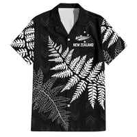 New Zealand Lawn Bowls Personalized Family Matching Short Sleeve Bodycon Dress and Hawaiian Shirt Wrap-Around Silver Fern LT7 Dad's Shirt - Short Sleeve Black - Polynesian Pride