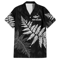 New Zealand Lawn Bowls Personalized Family Matching Tank Maxi Dress and Hawaiian Shirt Wrap-Around Silver Fern LT7 Dad's Shirt - Short Sleeve Black - Polynesian Pride