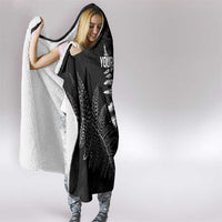 New Zealand Lawn Bowls Personalized Hooded Blanket Wrap-Around Silver Fern - Polynesian Pride